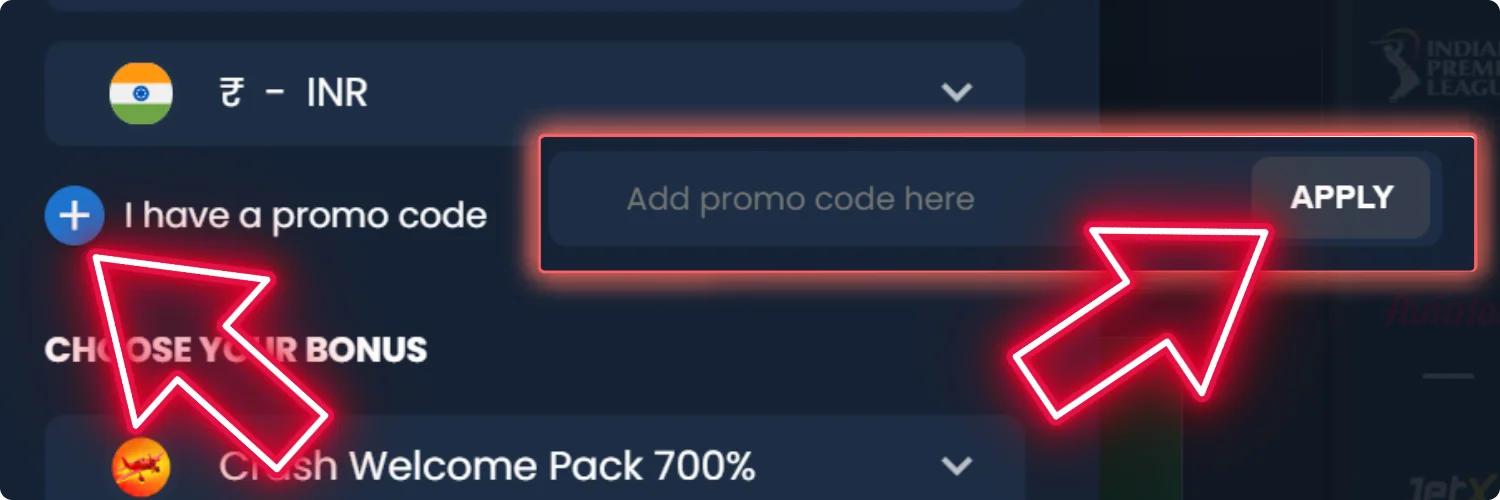 Input the promo code